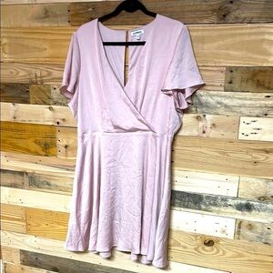 Express size 16 Light Pink Wrap Lightweight Silky with Flutter Sleeves Dress